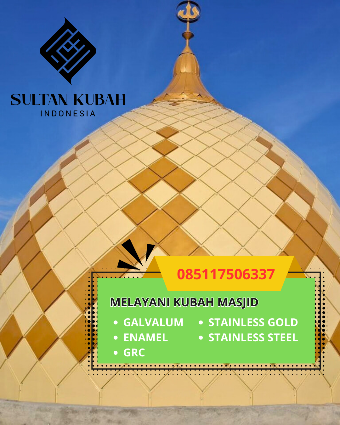 SPESIALIS KUBAH MASJID GARANSI RESMI DI KEC. LABANG, KAB. BANGKALAN, MADURA (WA: 085117506337)