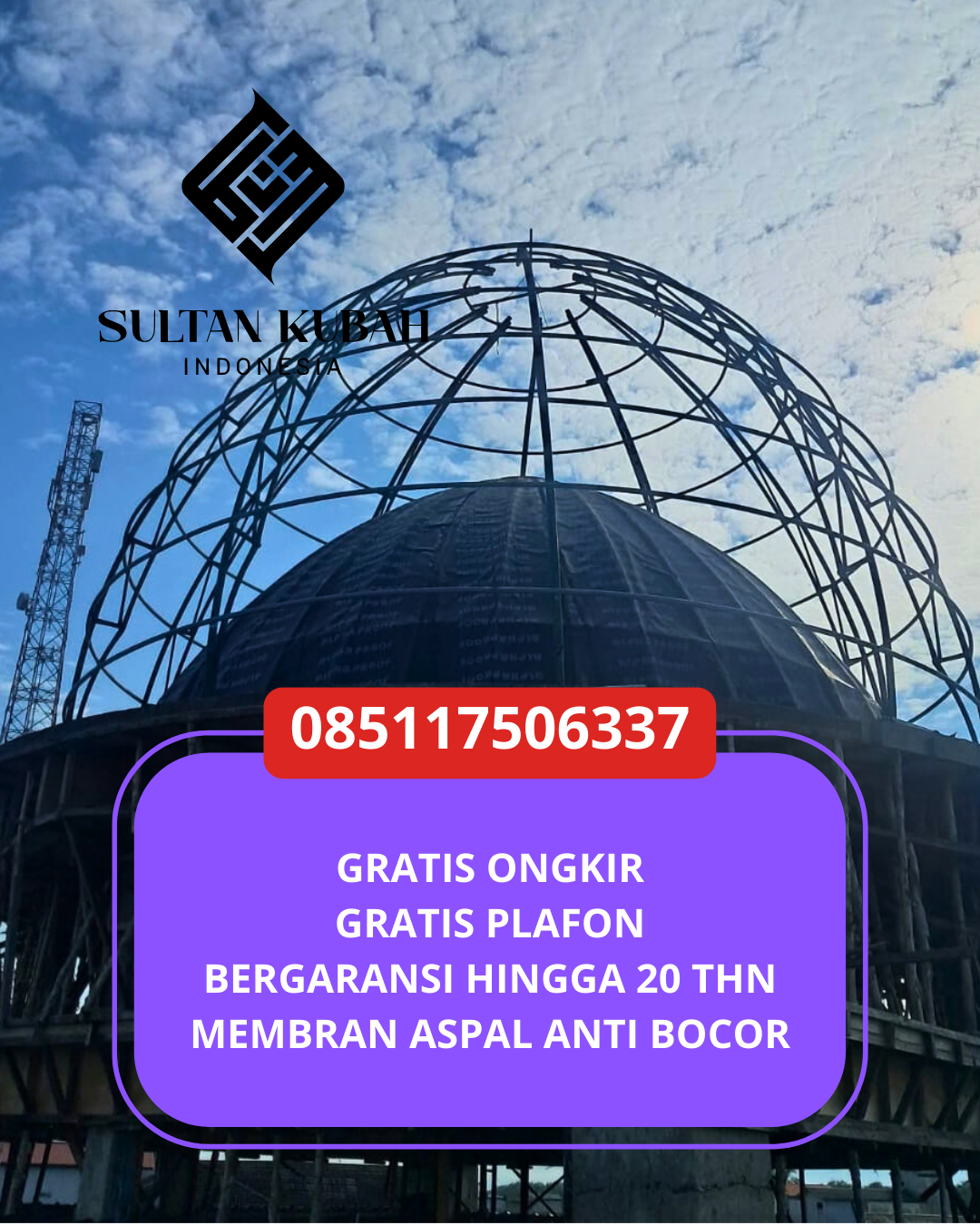 KUBAH MASJID HARGA TERJANGKAU DI KECAMATAN PURWOKERTO UTARA, KABUPATEN BANYUMAS, JAWA TENGAH (WA: 085117506337)