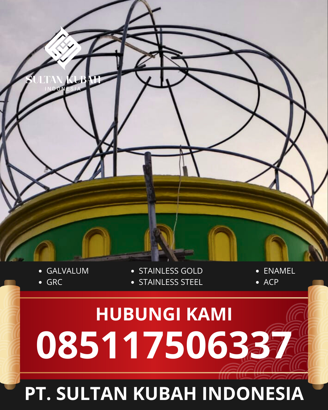 PABRIK KUBAH MASJID GALVALUM MODERN DI KEC. BONTORITA, KAB. BULUKUMBA (WA: 085117506337)