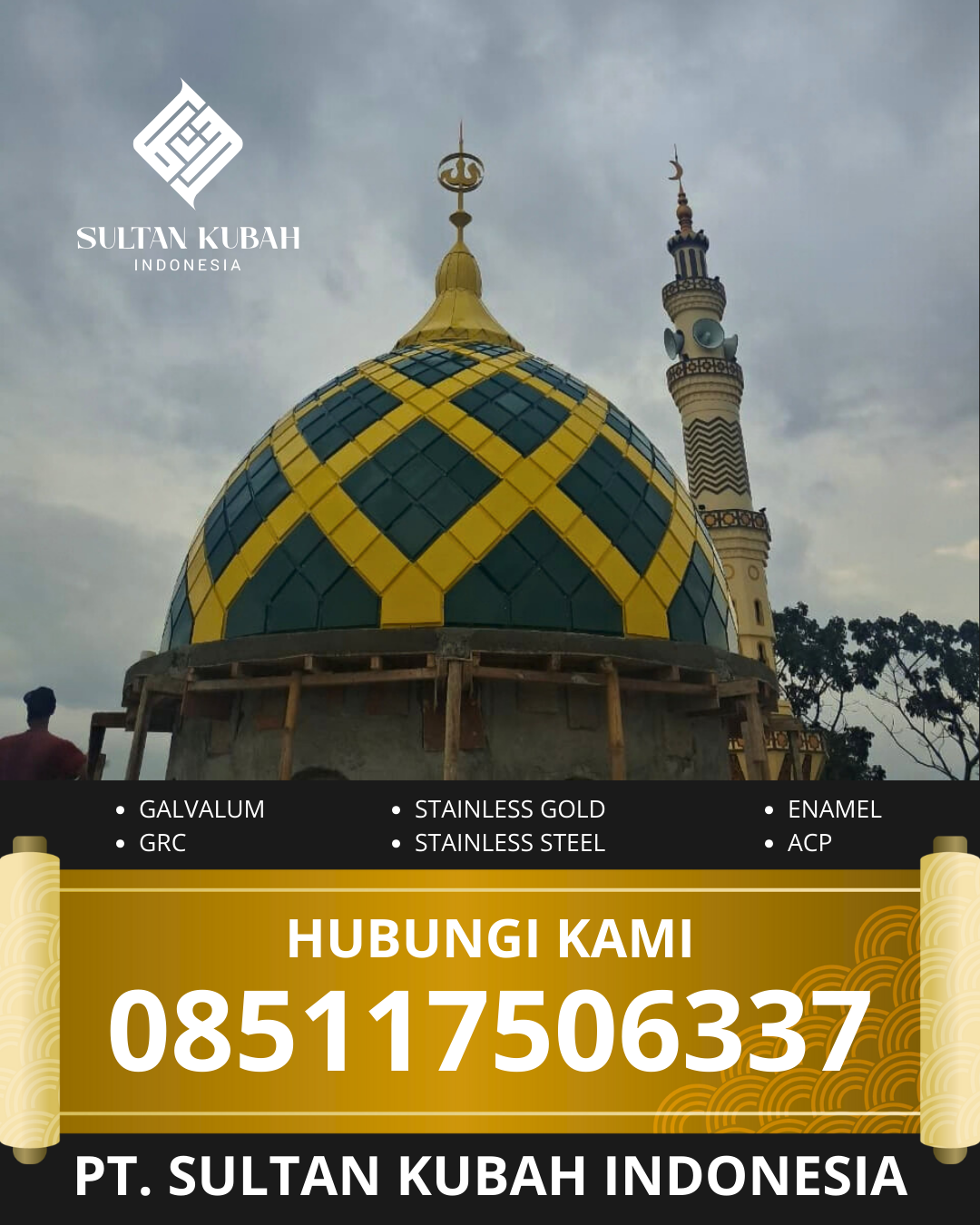 SPESIALIS KUBAH MASJID GARANSI RESMI DI KEC. KEMAYORAN TIMUR, KOTA JAKARTA PUSAT (WA: 085117506337)
