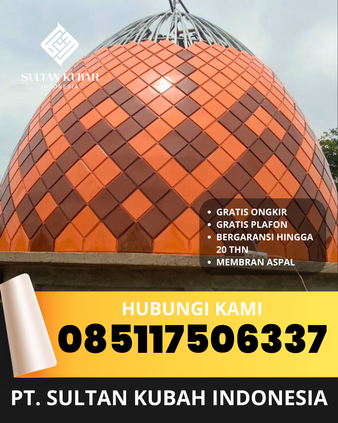 JUAL KUBAH MASJID TAHAN LAMA DI KEC. KOPANG, KAB. LOMBOK TENGAH (WA: 085117506337)