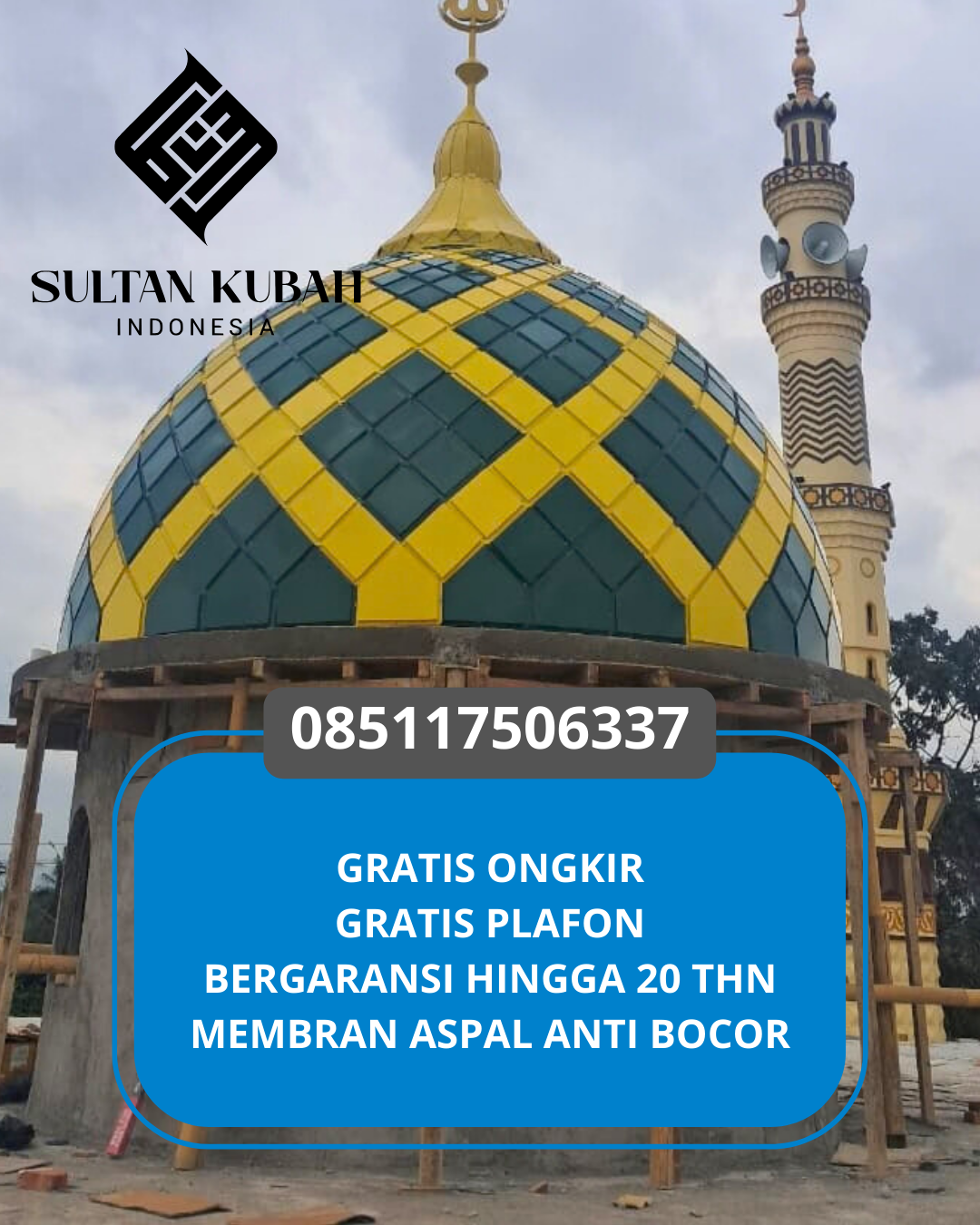 KUBAH MASJID DESAIN ELEGAN DI KEC. RAWALUMBU, KOTA BEKASI (WA: 085117506337)