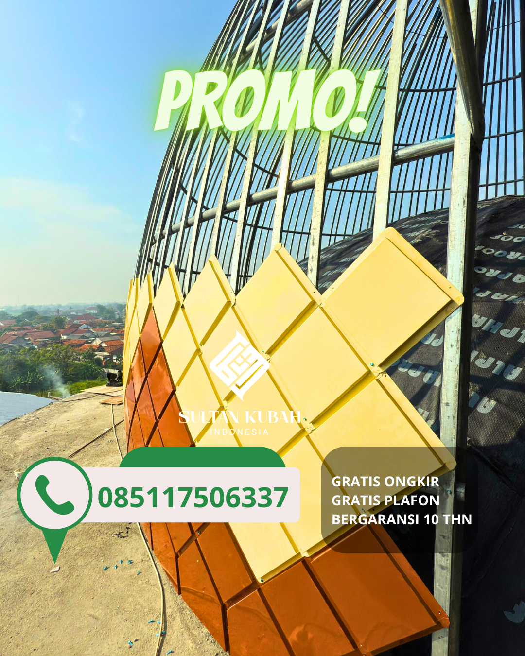 JUAL KUBAH MASJID TAHAN LAMA DI KEC. LOSARANG, KABUPATEN INDRAMAYU (WA: 085117506337)