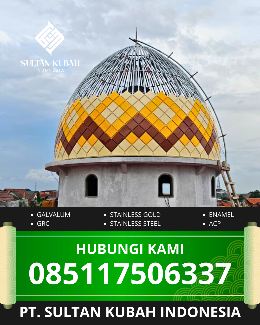 JUAL KUBAH MASJID TAHAN LAMA DI KEC. KLATEN KOTA, KAB. KLATEN (WA: 085117506337)