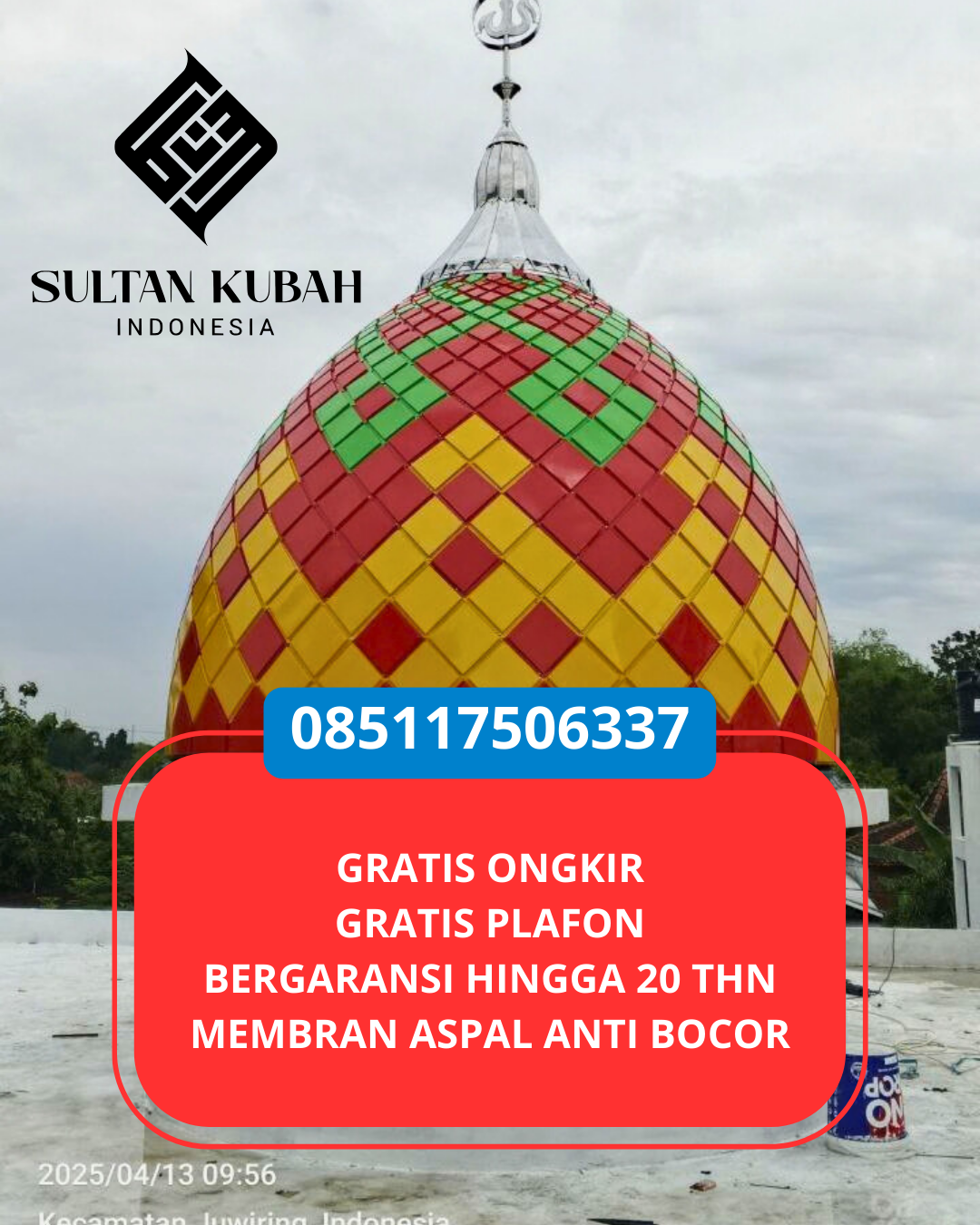 KUBAH MASJID HARGA TERJANGKAU DI KABUPATEN GRESIK, JAWA TIMUR (WA: 085117506337)