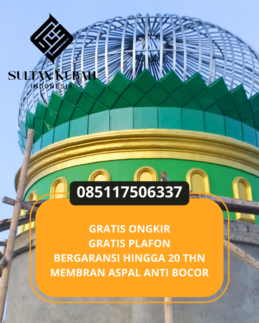 KUBAH MASJID GALVALUM HARGA TERJANGKAU DI KEC. TANJUNG BARAT, KAB. LOMBOK UTARA (WA: 085117506337)