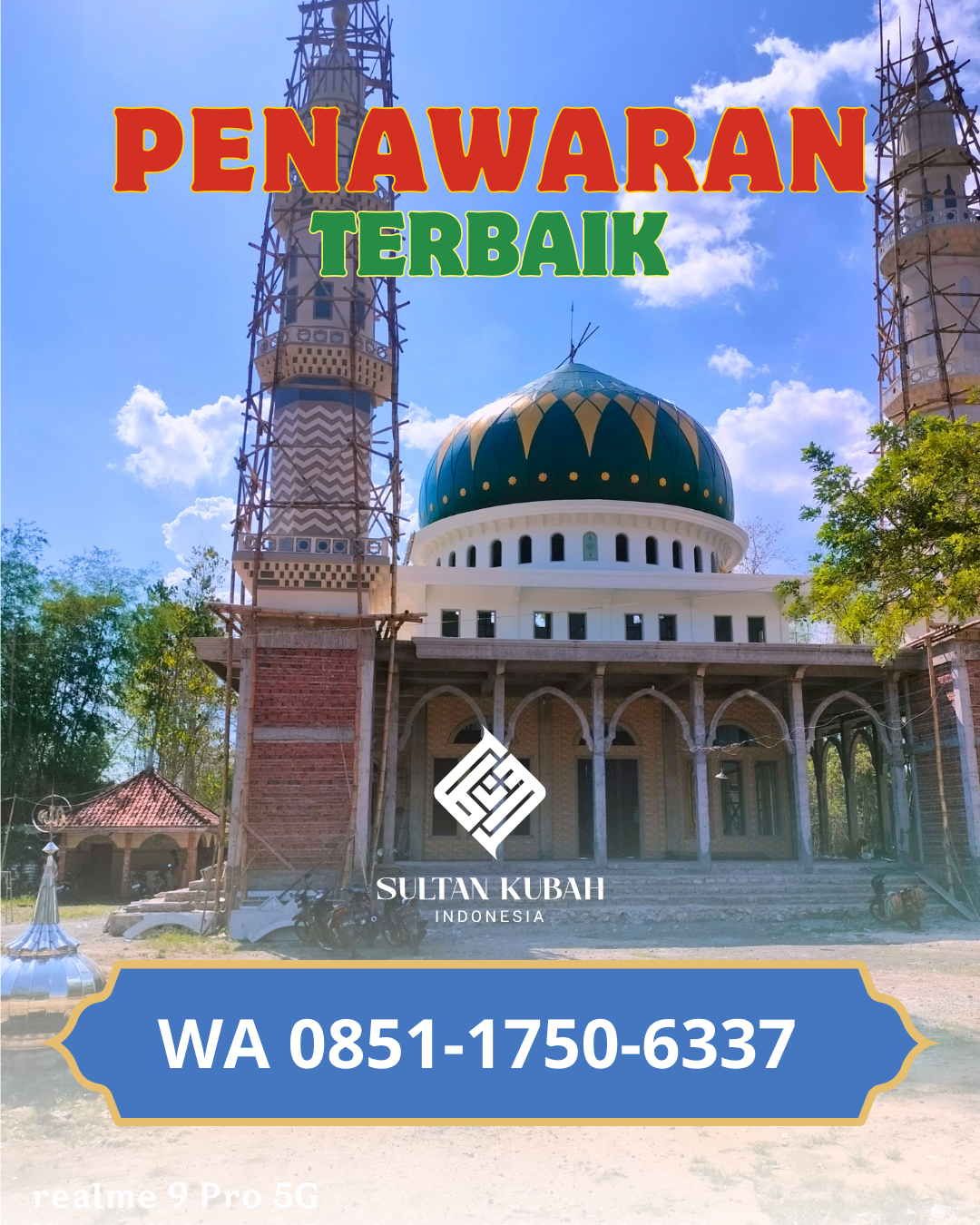SPESIALIS KUBAH MASJID GALVALUM GARANSI RESMI DI KEC. KOTO TANGAH, KOTA PADANG (WA: 085117506337)