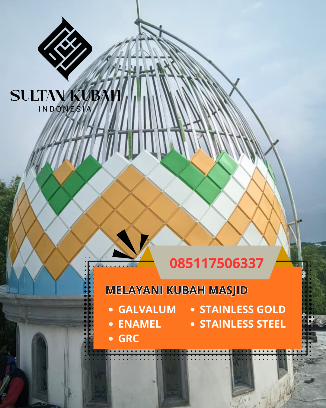 KUBAH MASJID GALVALUM DESAIN ELEGAN DI KEC. TALIWANG, KAB. SUMBAWA BARAT (WA: 085117506337)