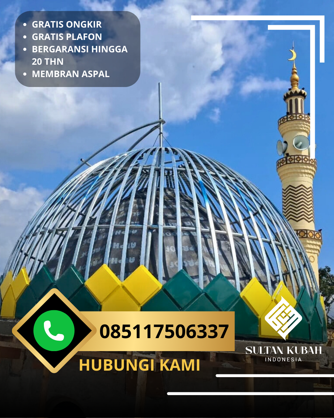 SPESIALIS KUBAH MASJID GARANSI RESMI DI KEC. TEBET TIMUR, KOTA JAKARTA SELATAN (WA: 085117506337)