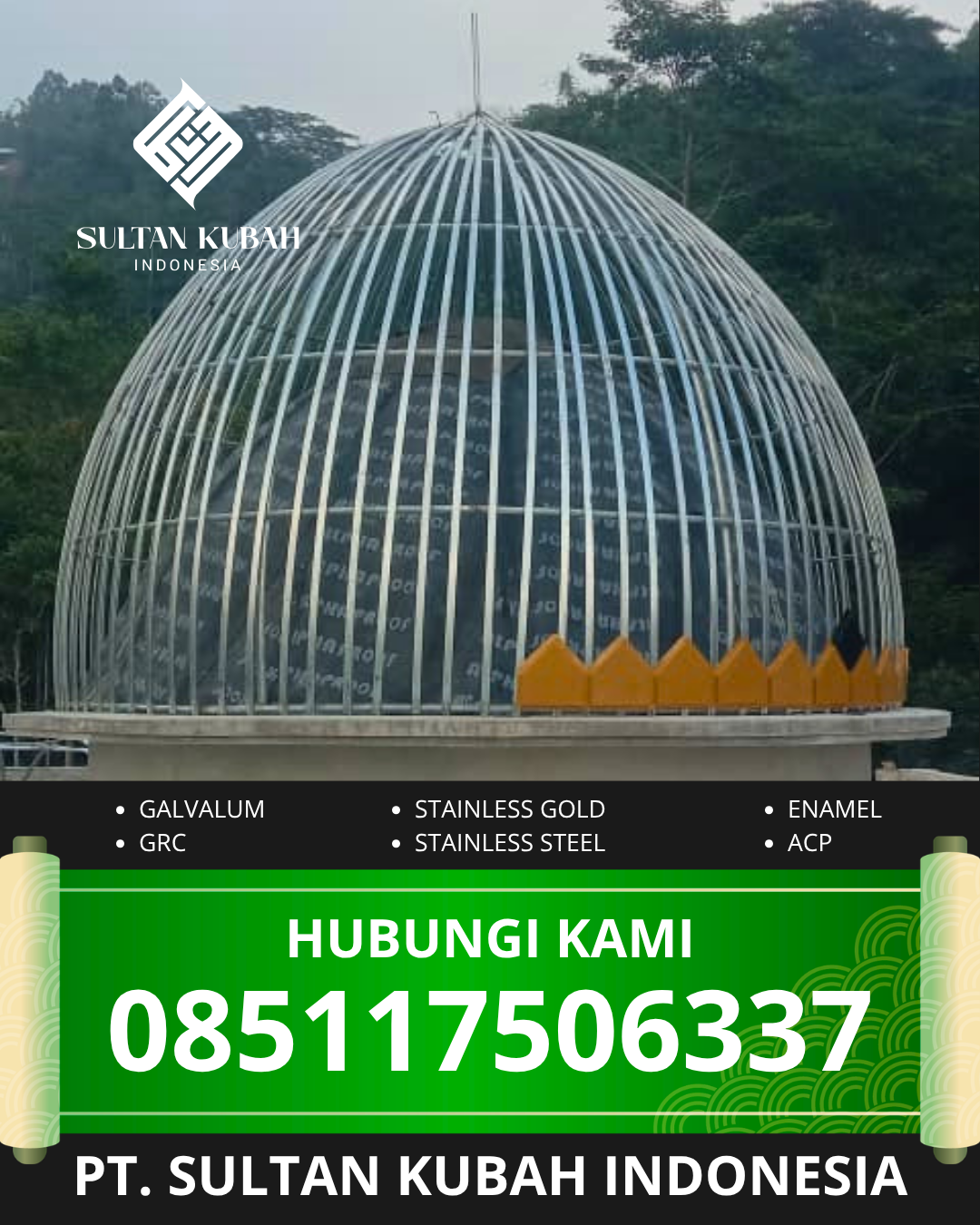 PABRIK KUBAH MASJID MODERN DI KEC CIKARANG UTARA, KAB BEKASI, JABAR (WA: 085117506337)