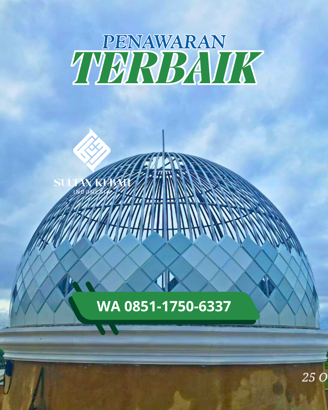 JUAL KUBAH MASJID GRC TAHAN LAMA DI KEC. SAMPIT, KAB. KOTAWARINGIN TIMUR (WA: 085117506337)
