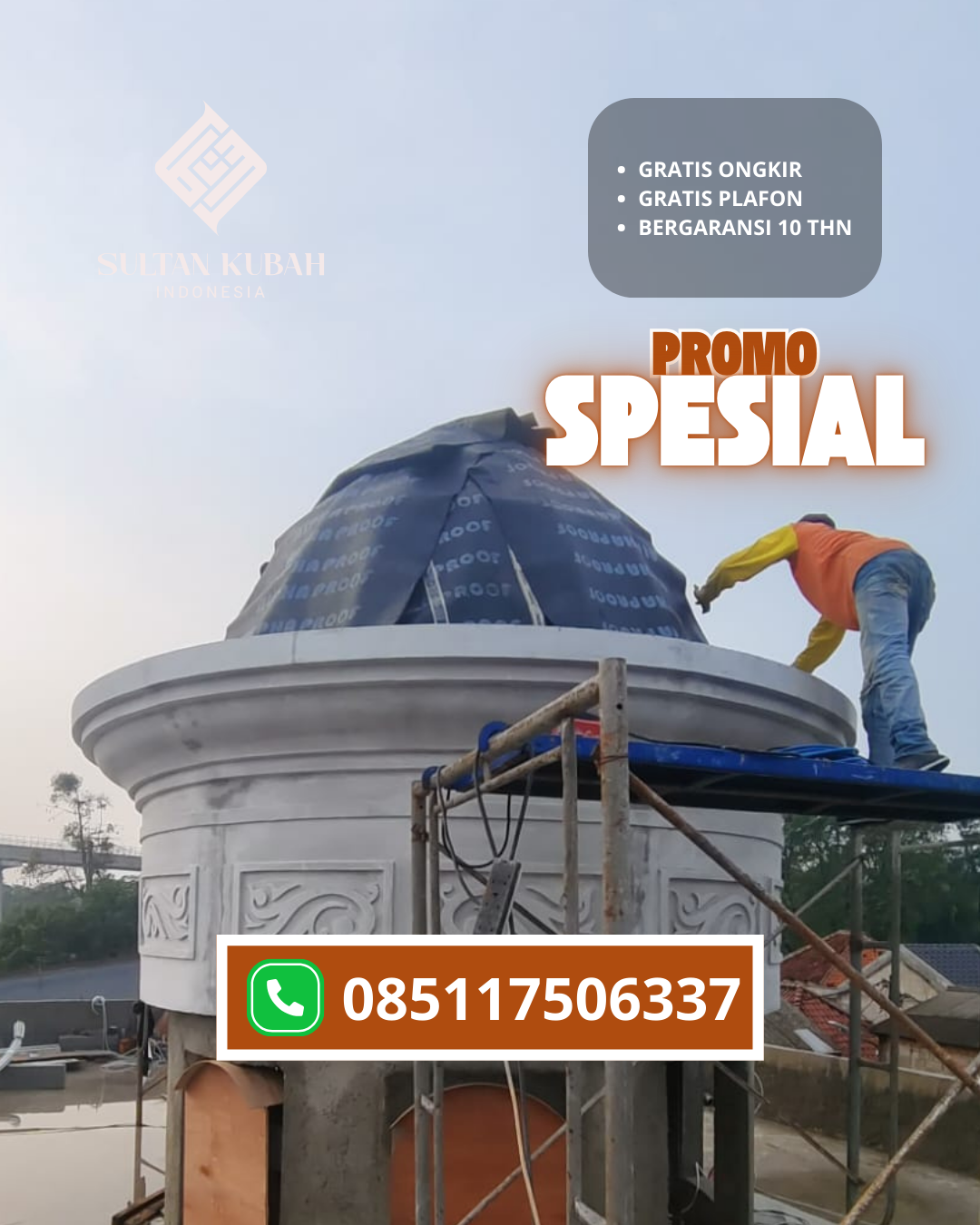 JUAL KUBAH MASJID PREMIUM DI KEC. TELUK NIBUNG, KOTA TANJUNGBALAI (WA: 085117506337)