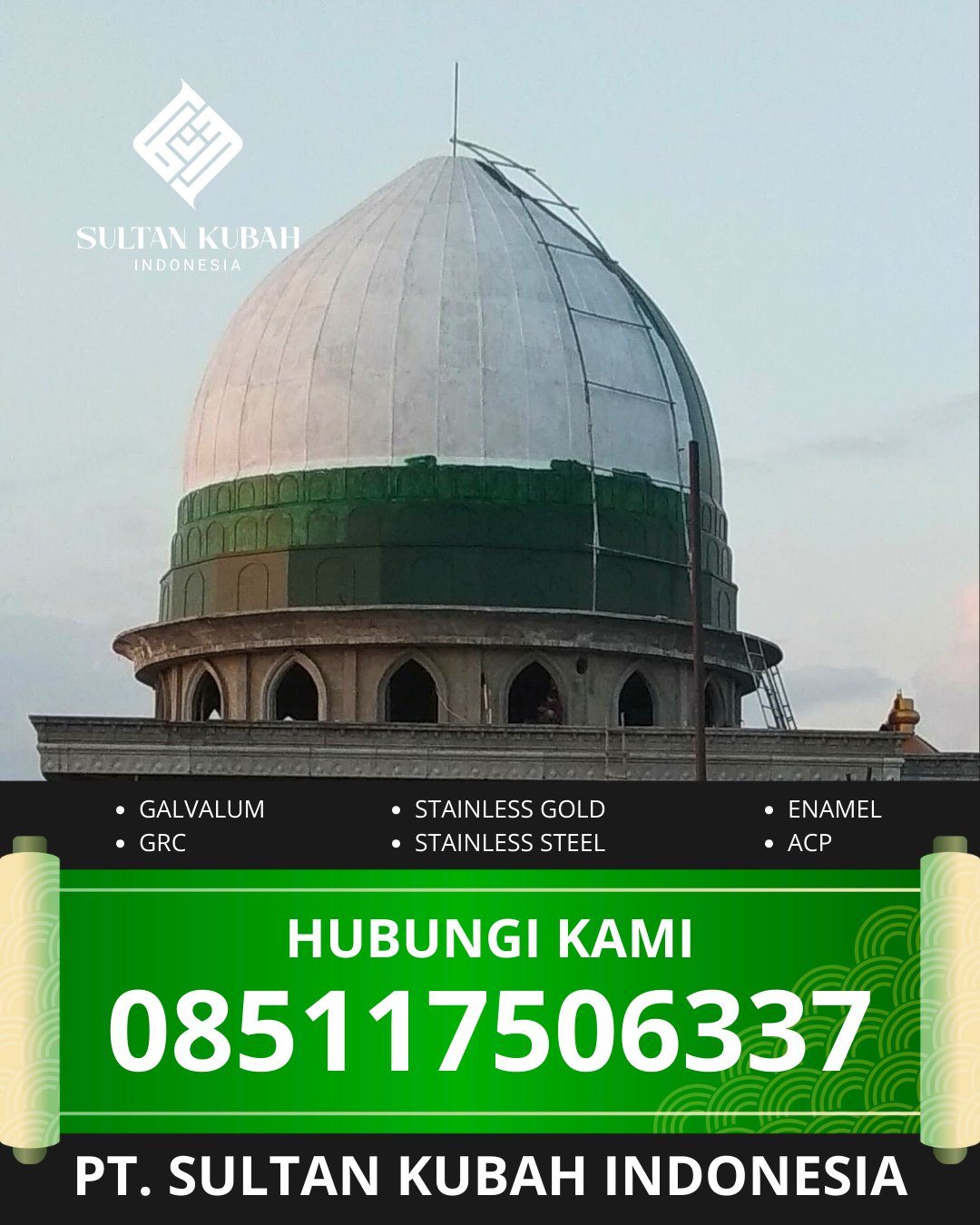 KUBAH MASJID DESAIN ELEGAN DI KEC. LEBAK, KAB. LEBAK, BANTEN (WA: 085117506337)