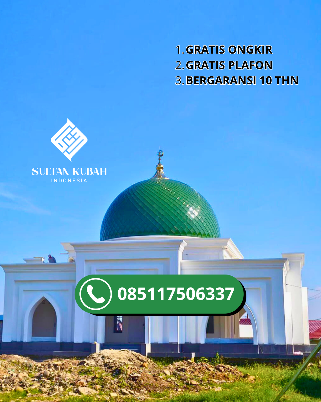 KUBAH MASJID DESAIN ELEGAN DI KEC. LOWOKWARU, KOTA MALANG (WA: 085117506337)