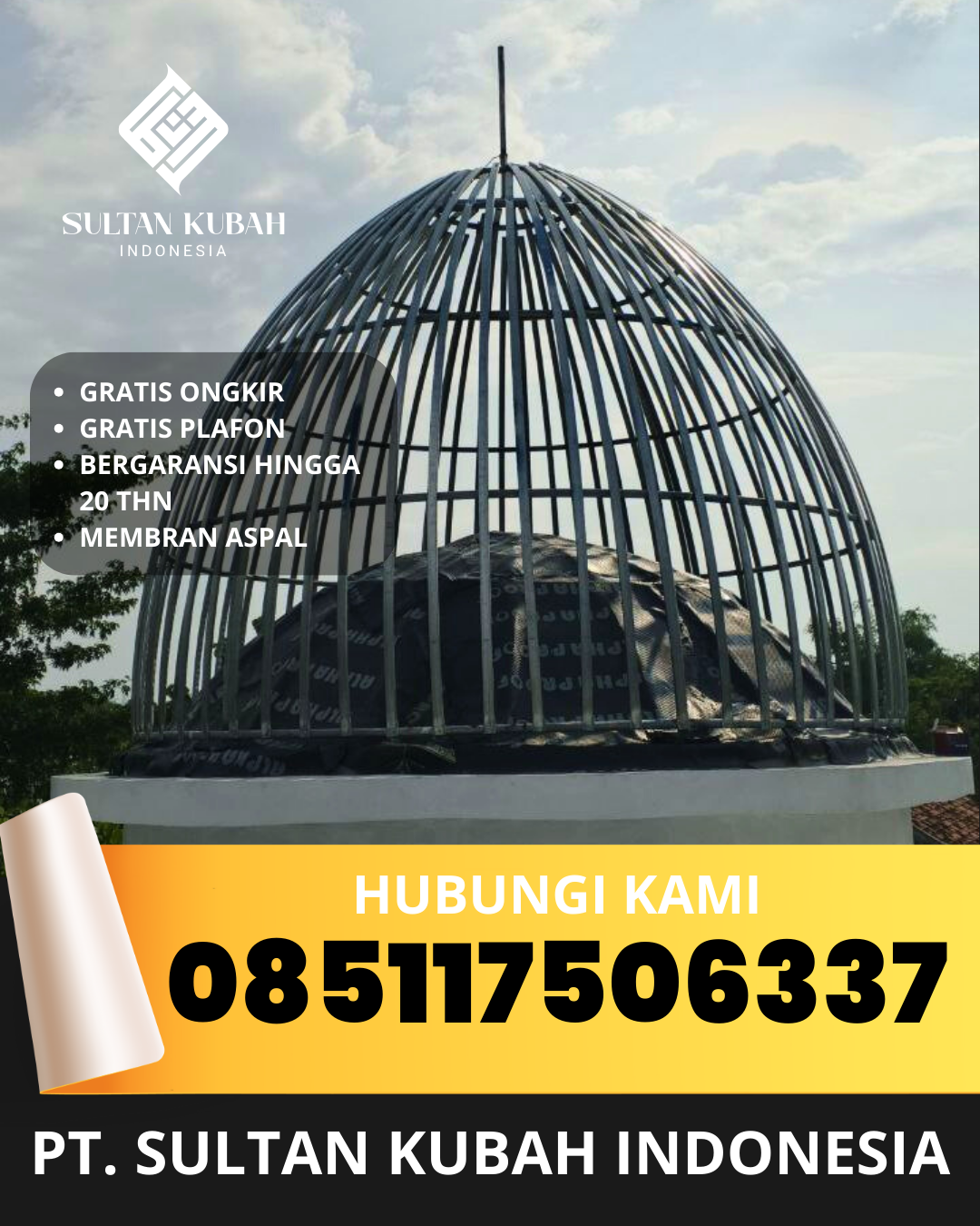 PABRIK KUBAH MASJID GALVALUM MODERN DI KEC. SUMENEP KOTA, KAB. SUMENEP, MADURA (WA: 085117506337)
