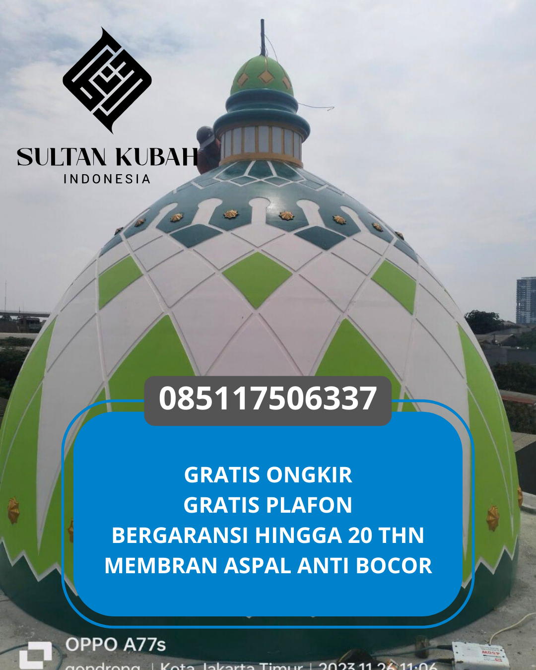 KUBAH MASJID HARGA TERJANGKAU DI KEC. LENTENG, KAB. SUMENEP, MADURA (WA: 085117506337)