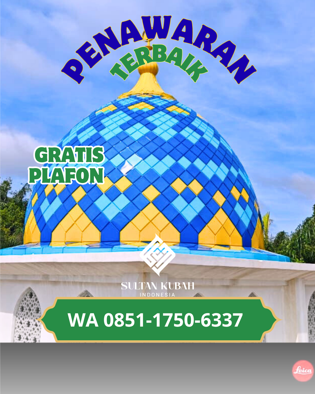 JUAL KUBAH MASJID TAHAN LAMA DI KEC. COBLONG, KOTA BANDUNG (WA: 085117506337)