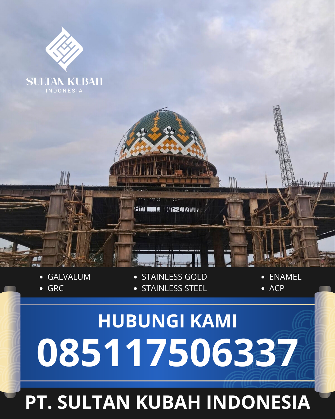 PABRIK KUBAH MASJID MODERN DI KOTA CIMAHI, JAWA BARAT (WA: 085117506337)