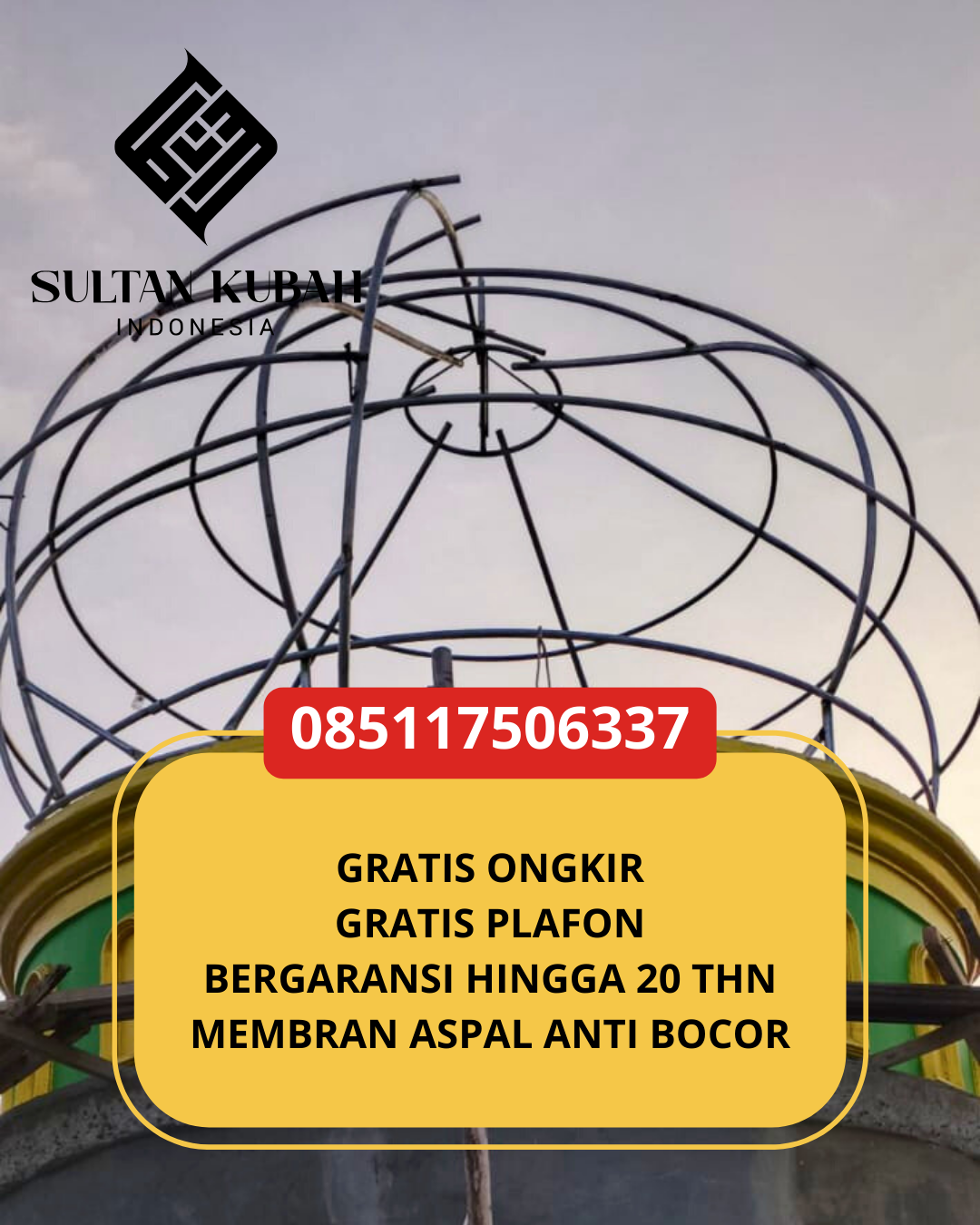 JUAL KUBAH MASJID GALVALUM TAHAN LAMA DI KEC. MASAMBA, KAB. LUWU UTARA (WA: 085117506337)