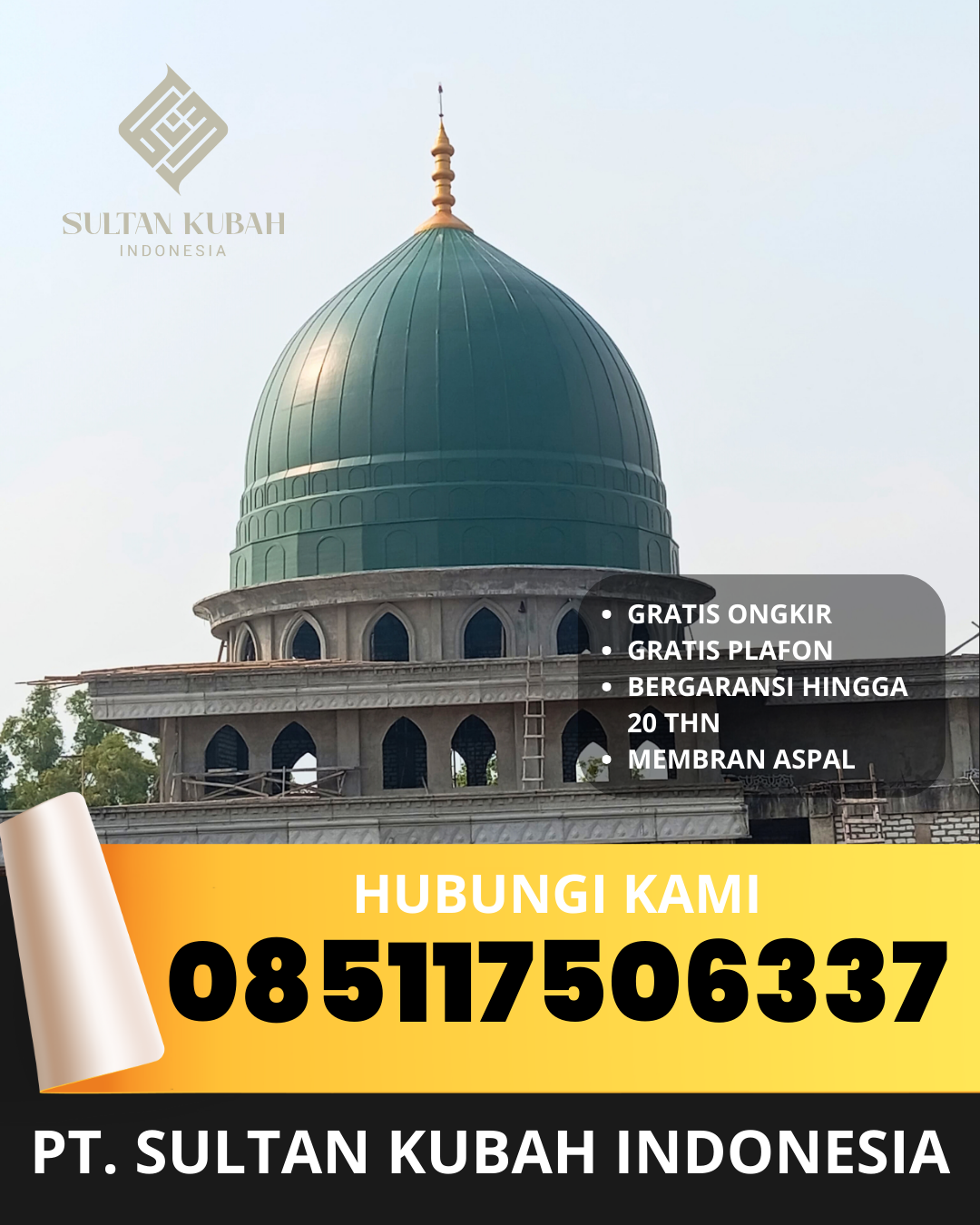 PABRIK KUBAH MASJID MODERN DI KEC. PURWAKARTA UTARA, KAB. PURWAKARTA, JAWA BARAT (WA: 085117506337)