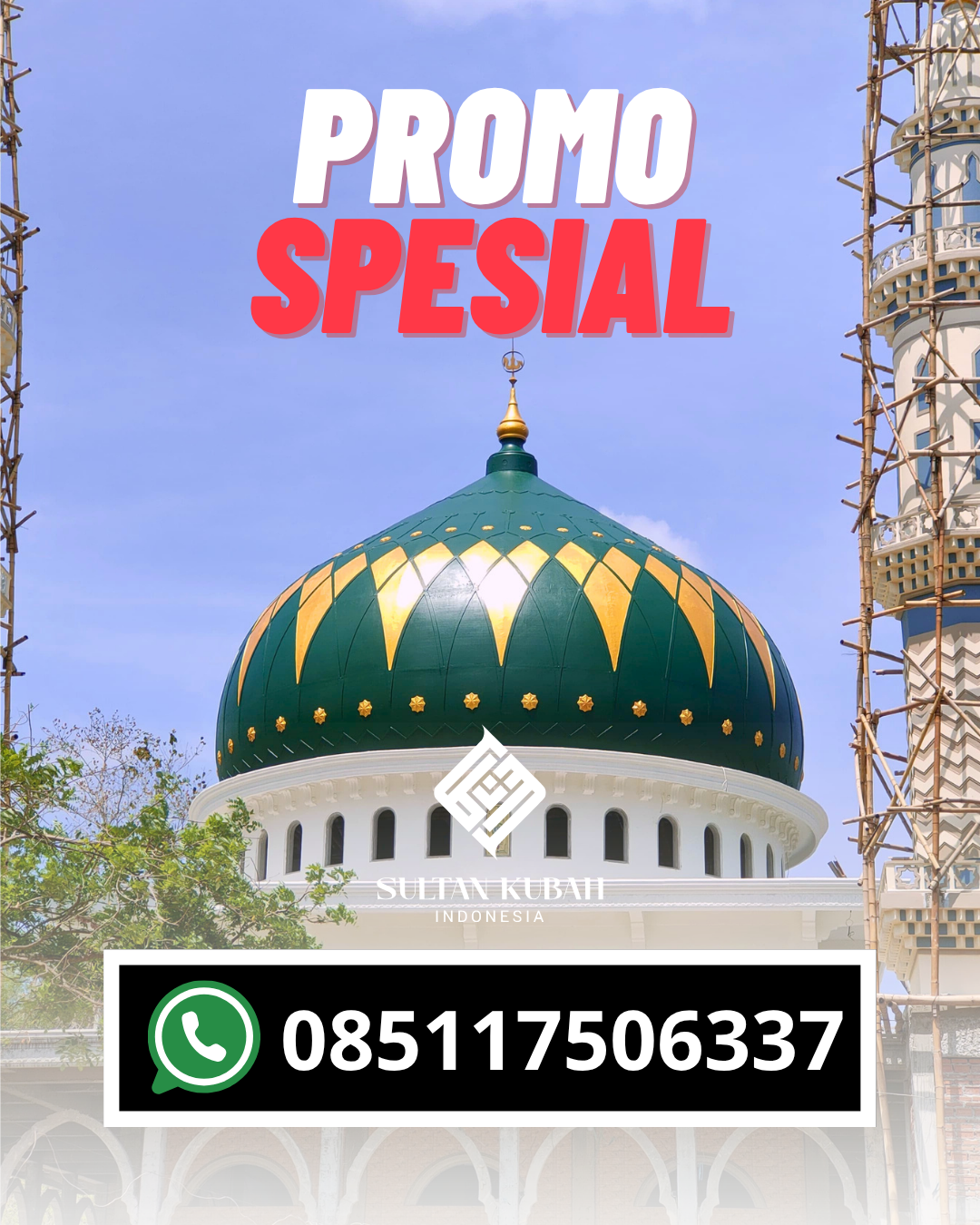 PABRIK KUBAH MASJID GALVALUM MODERN DI KEC. LUBUK BEGALUNG, KOTA PADANG (WA: 085117506337)