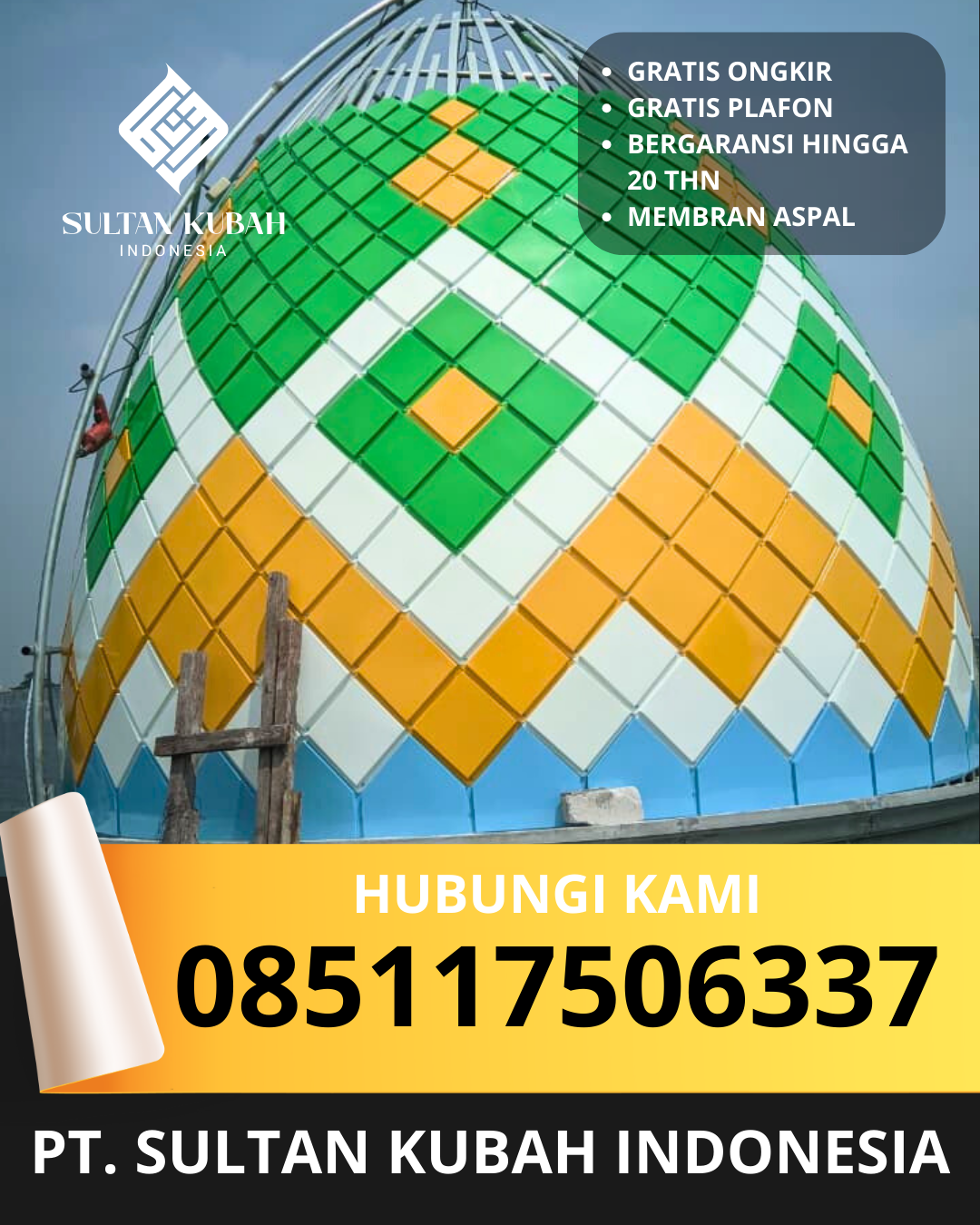 PUSAT KUBAH MASJID GALVALUM BERKUALITAS DI KEC. SUMENEP BARAT, KAB. SUMENEP (WA: 085117506337)