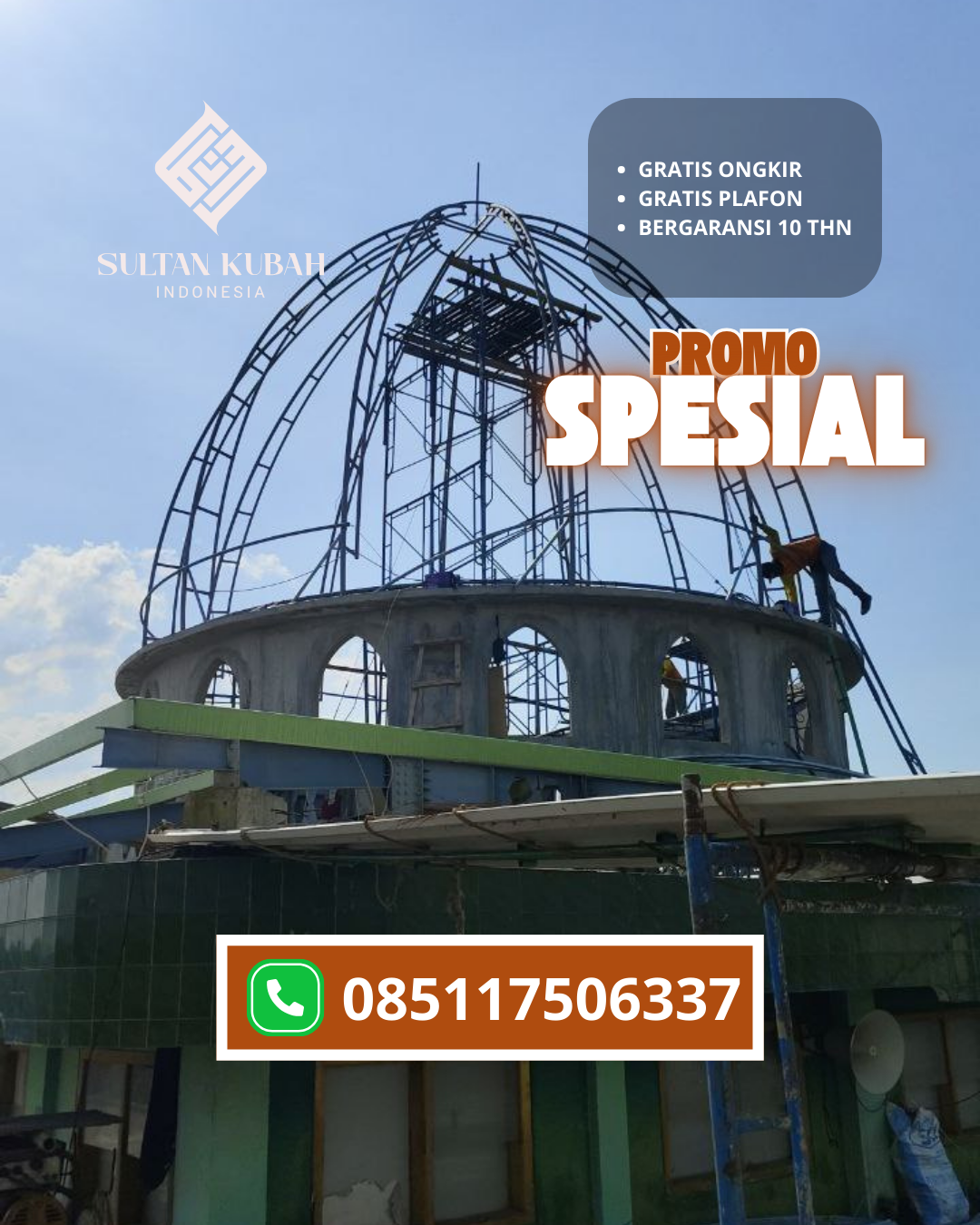 JUAL KUBAH MASJID TAHAN LAMA DI KEC. MEDAN SATRIA, KOTA BEKASI (WA: 085117506337)