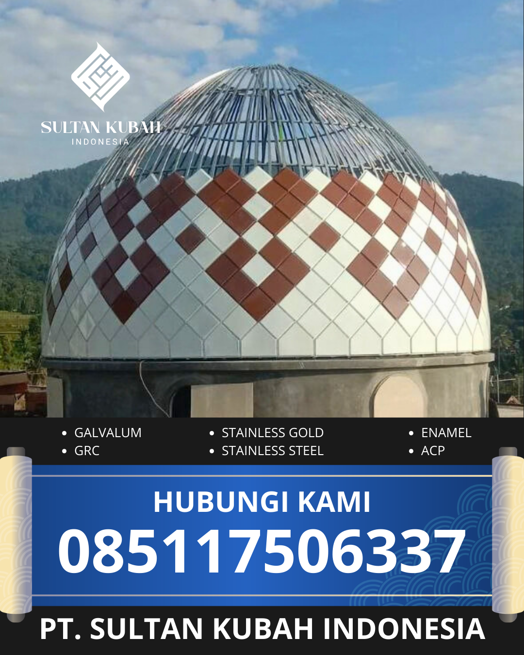PUSAT KUBAH MASJID BERKUALITAS DI KOTA BEKASI, JABAR (WA: 085117506337)