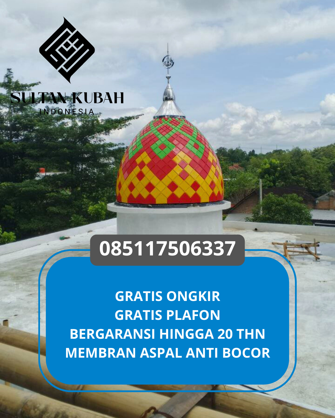 JUAL KUBAH MASJID GALVALUM TAHAN LAMA DI KEC. BOJONGGEDE, KAB. BOGOR (WA: 085117506337)