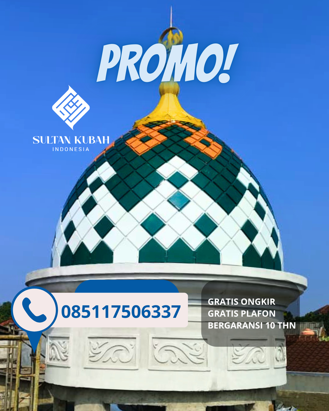 JUAL KUBAH MASJID TAHAN LAMA DI KEC. LUWUK, KAB. BANGGAI (WA: 085117506337)