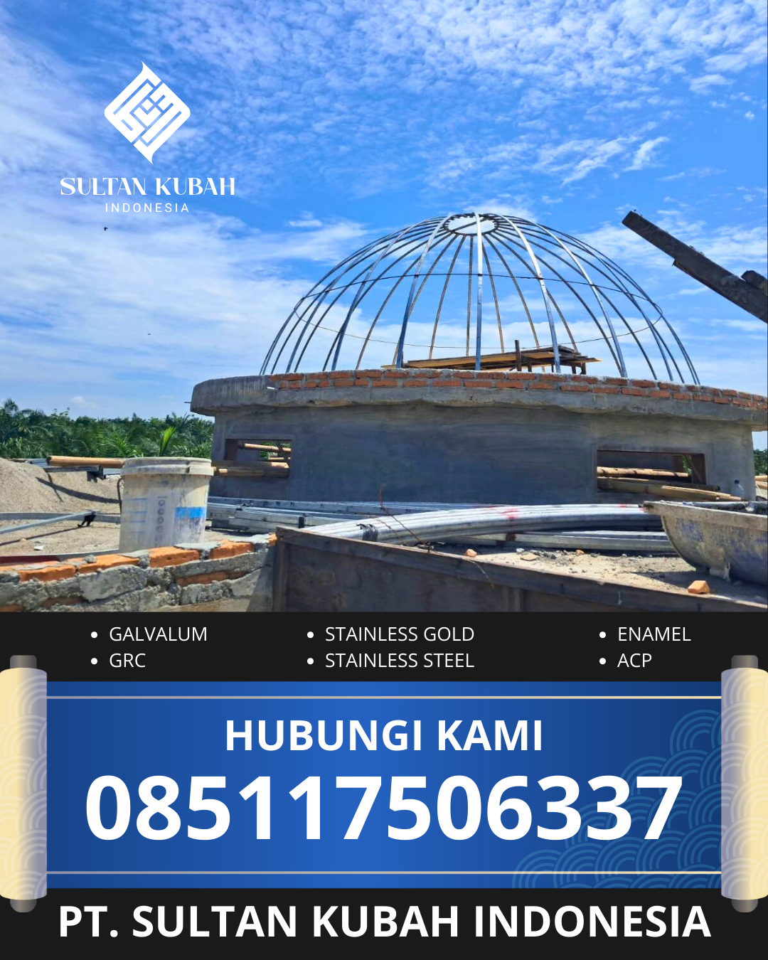 KUBAH MASJID DESAIN ELEGAN DI KEC. SOCAH, KAB. BANGKALAN, MADURA (WA: 085117506337)