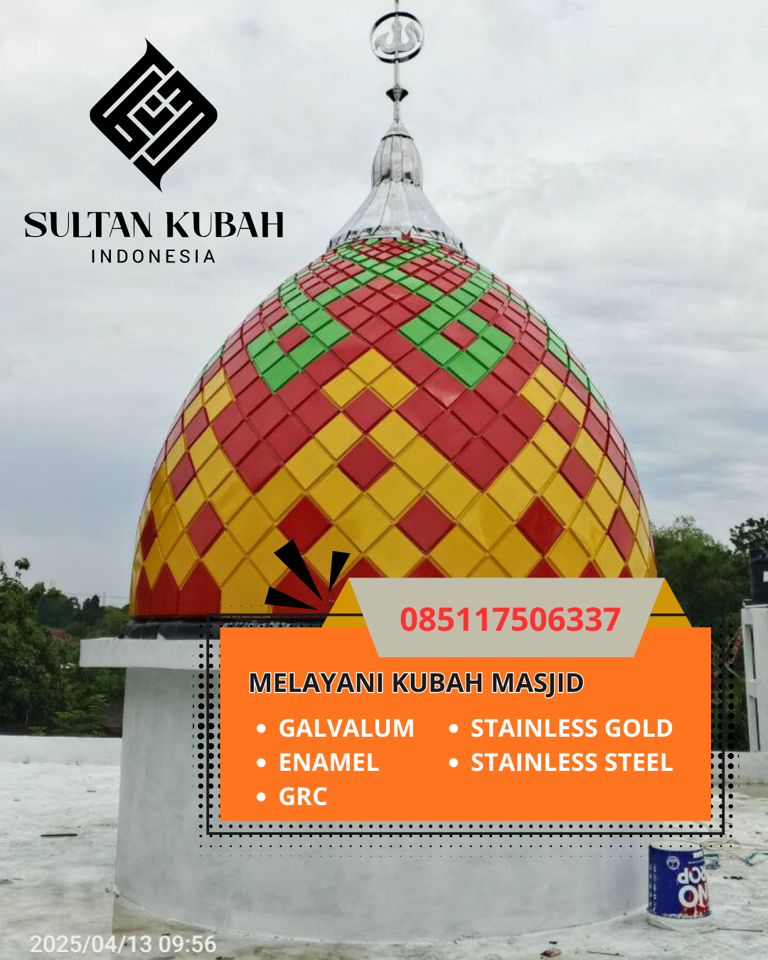 KUBAH MASJID GALVALUM HARGA TERJANGKAU DI KEC. PRAYA BARAT, KAB. LOMBOK TENGAH (WA: 085117506337)