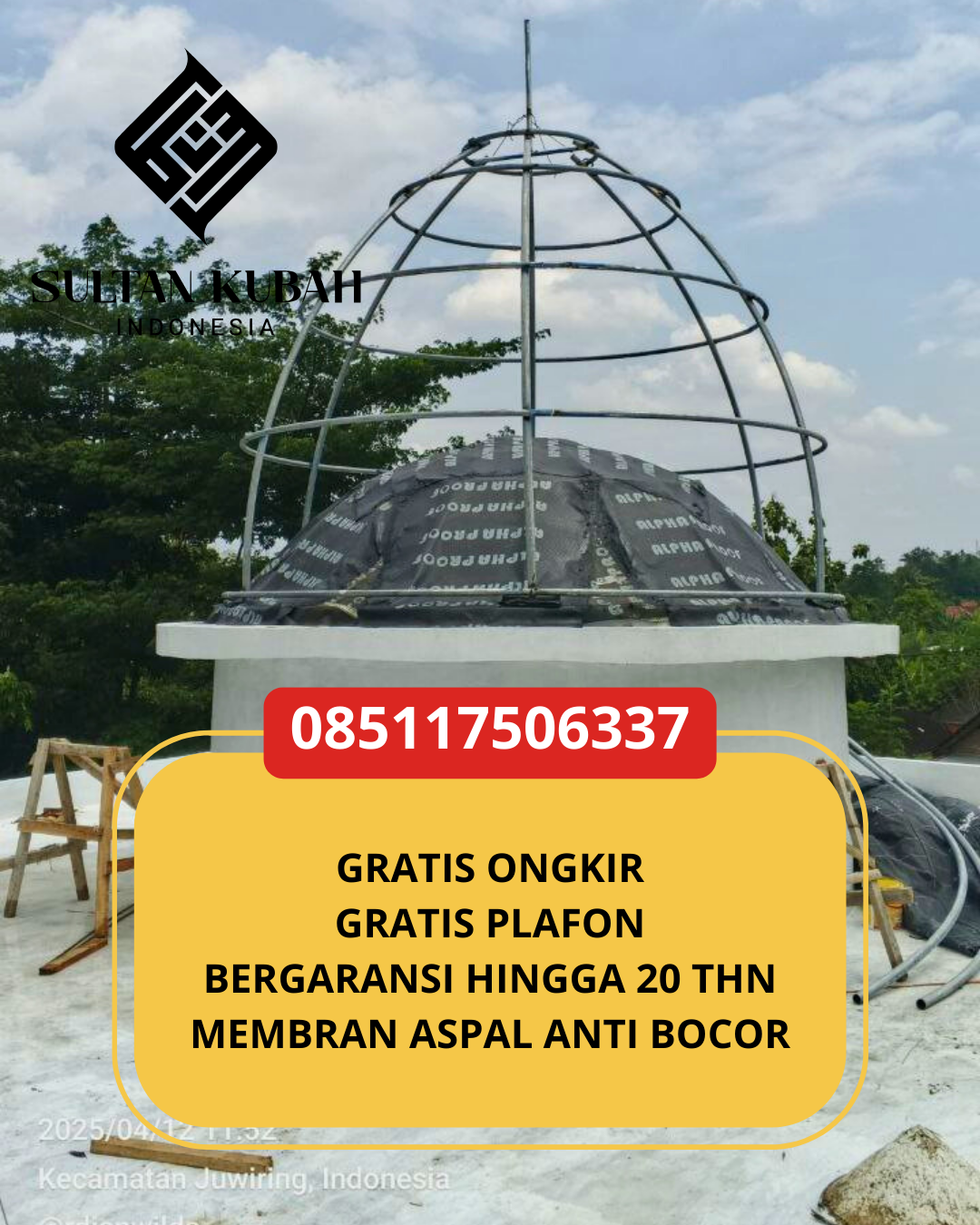 JUAL KUBAH MASJID GALVALUM PREMIUM DI KEC. SUKABUMI UTARA, KOTA SUKABUMI (WA: 085117506337)