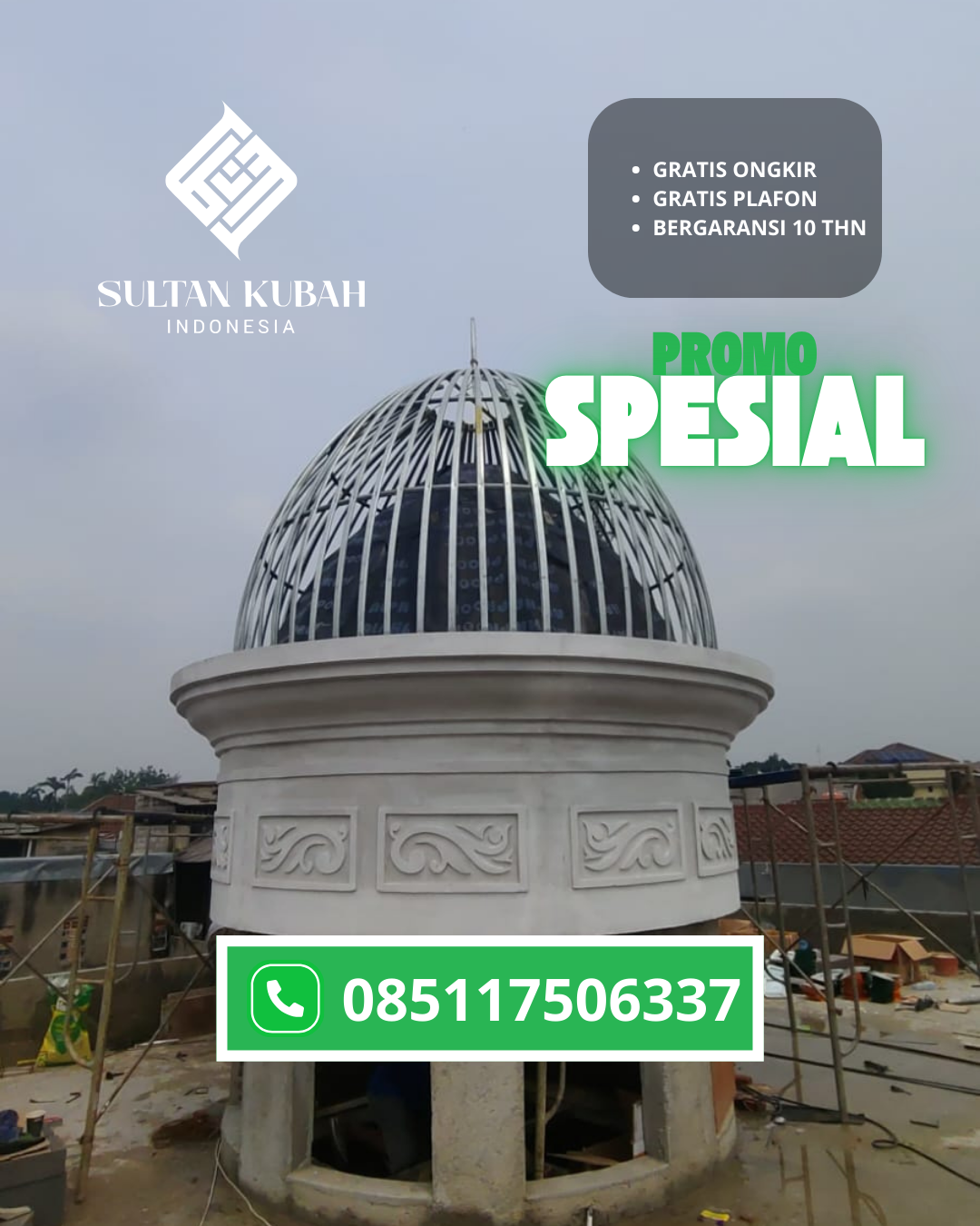 PABRIK KUBAH MASJID MODERN DI KEC. BAJENIS, KOTA TEBING TINGGI (WA: 085117506337)