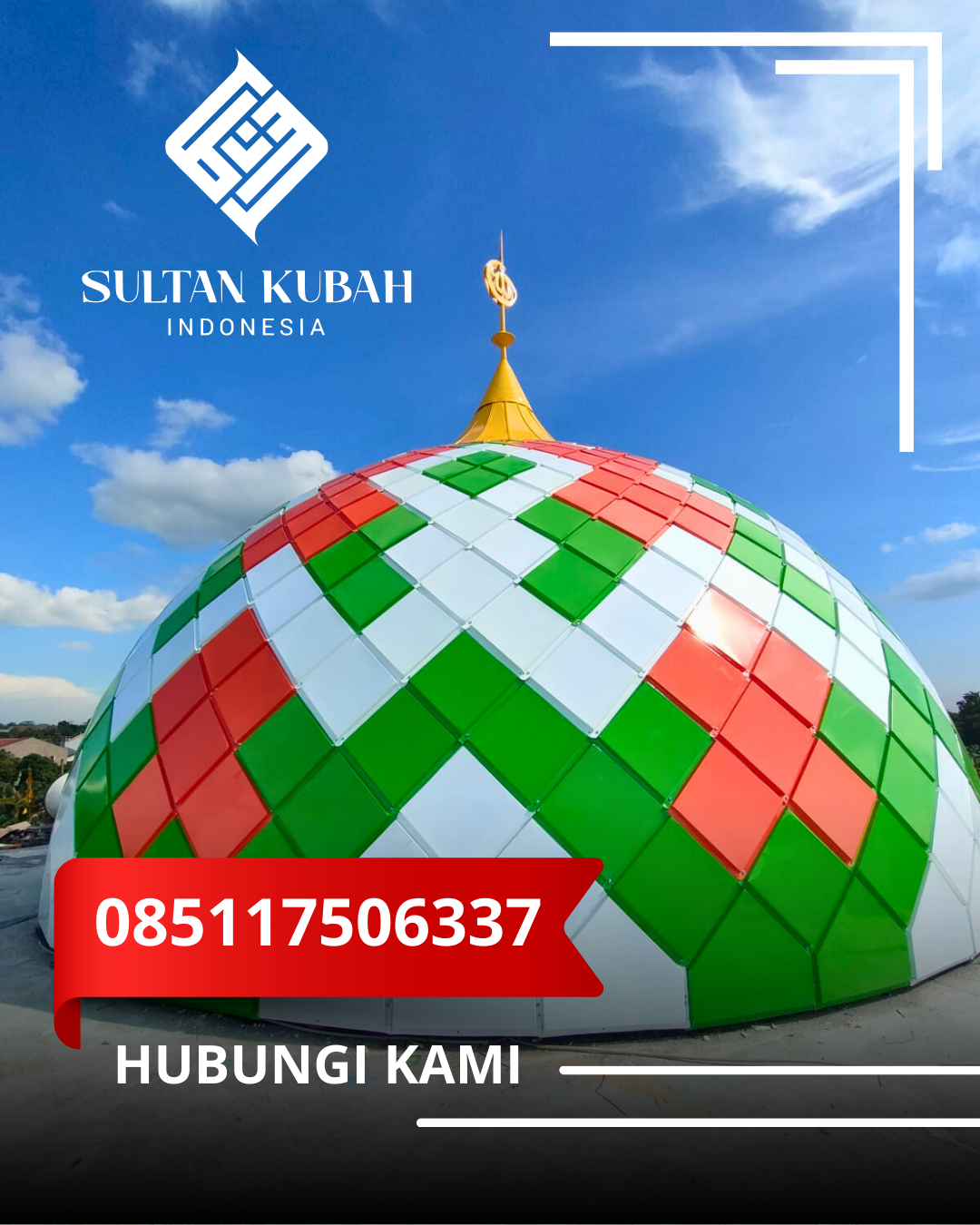 KUBAH MASJID GALVALUM DESAIN ELEGAN DI KEC. BANGKALAN KOTA, KAB. BANGKALAN (WA: 085117506337)