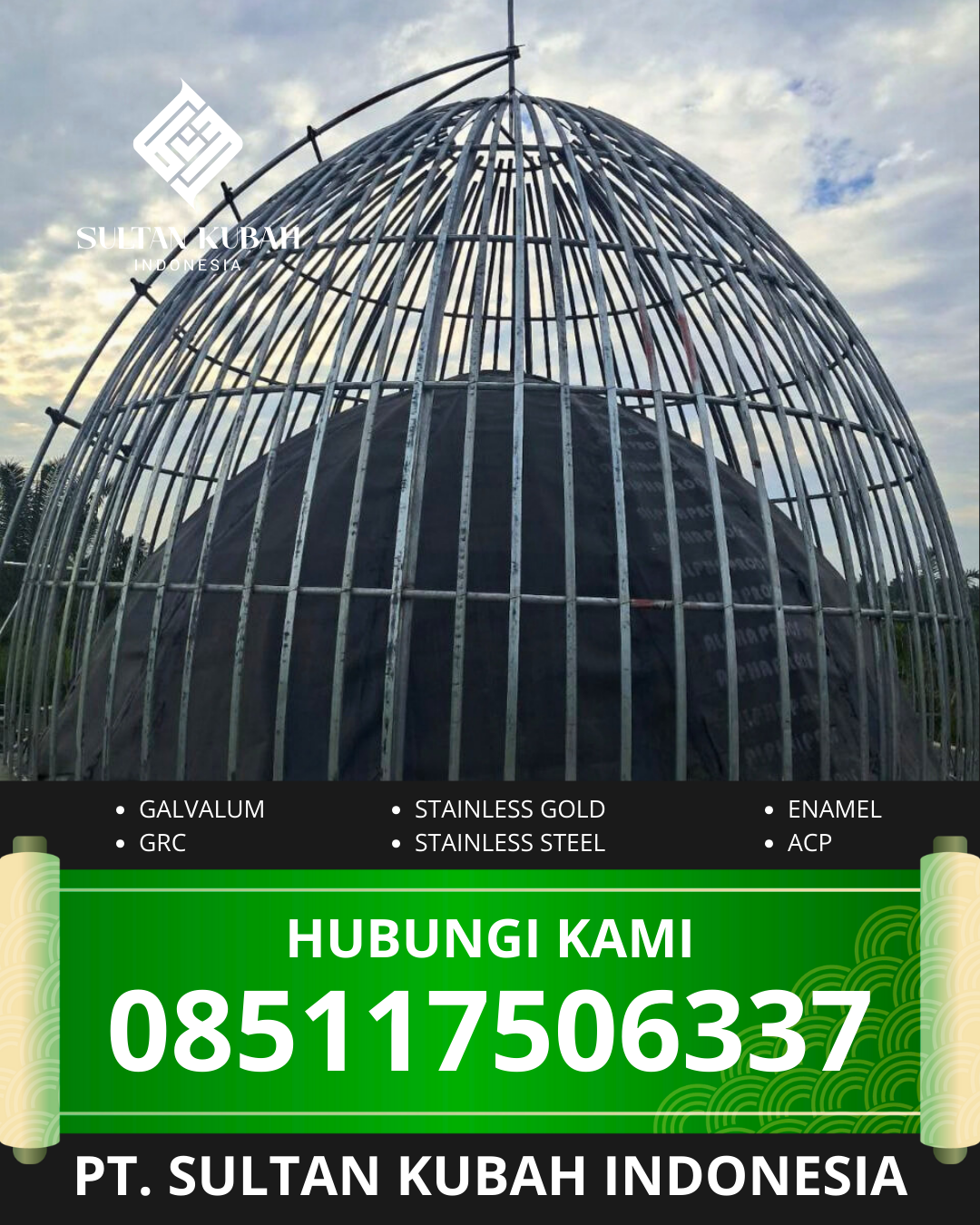 KUBAH MASJID HARGA TERJANGKAU DI KEC. SUKASARI, KOTA BANDUNG, JAWA BARAT (WA: 085117506337)