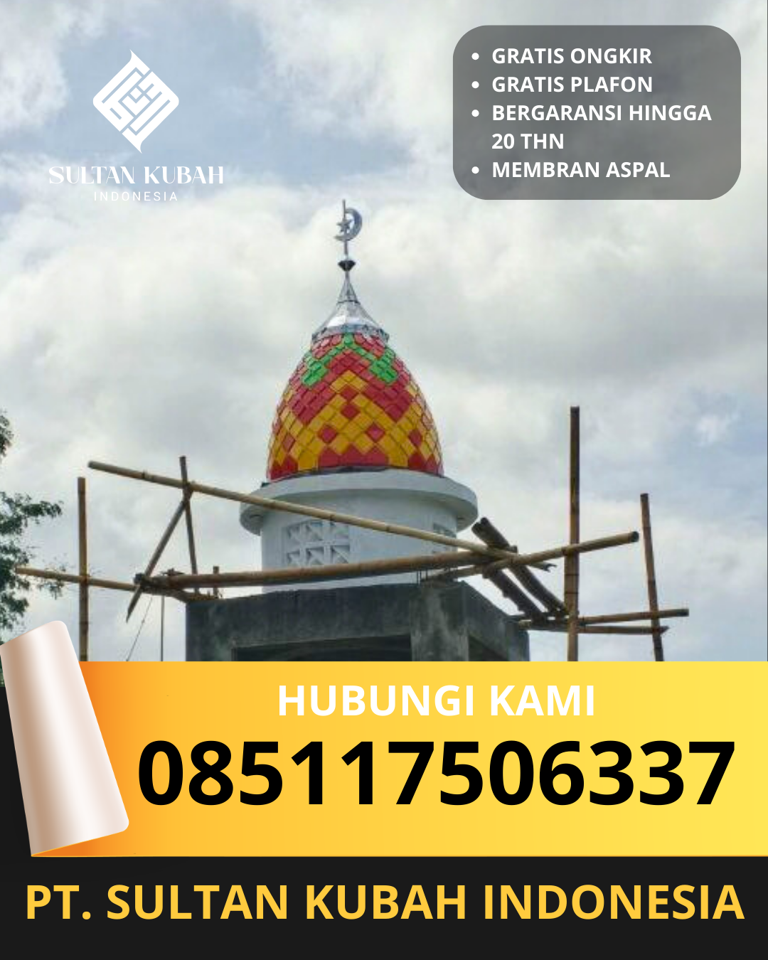 KUBAH MASJID HARGA TERJANGKAU DI KOTA CIREBON, JAWA BARAT (WA: 085117506337)