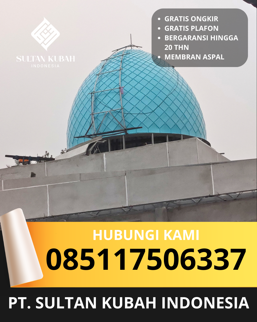 SPESIALIS KUBAH MASJID GARANSI RESMI DI KEC. METRO, KOTA METRO, LAMPUNG (WA: 085117506337)