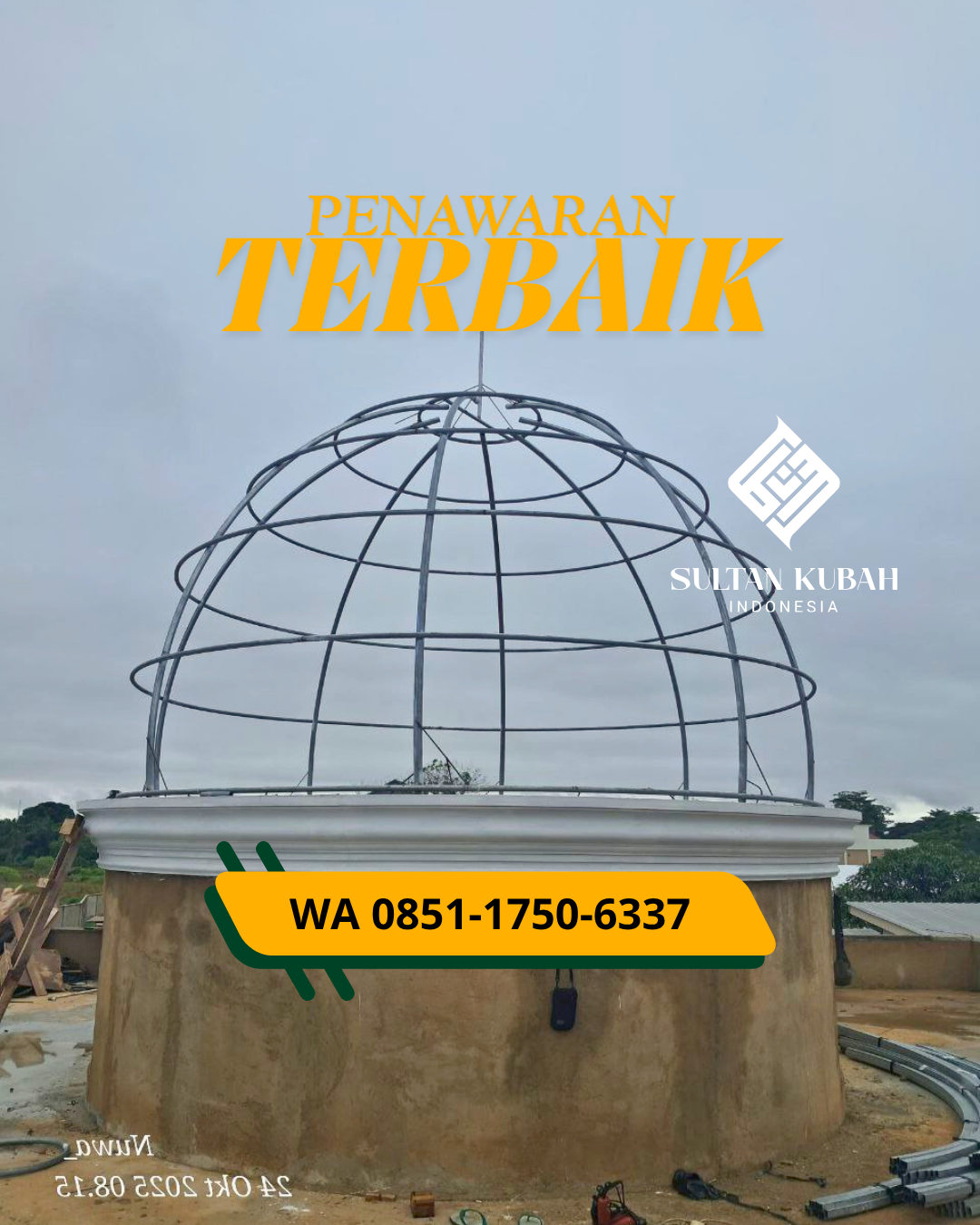 PABRIK KUBAH MASJID GALVALUM MODERN DI KEC. BANJARMASIN UTARA, KOTA BANJARMASIN – KALIMANTAN SELATAN (WA: 085117506337)