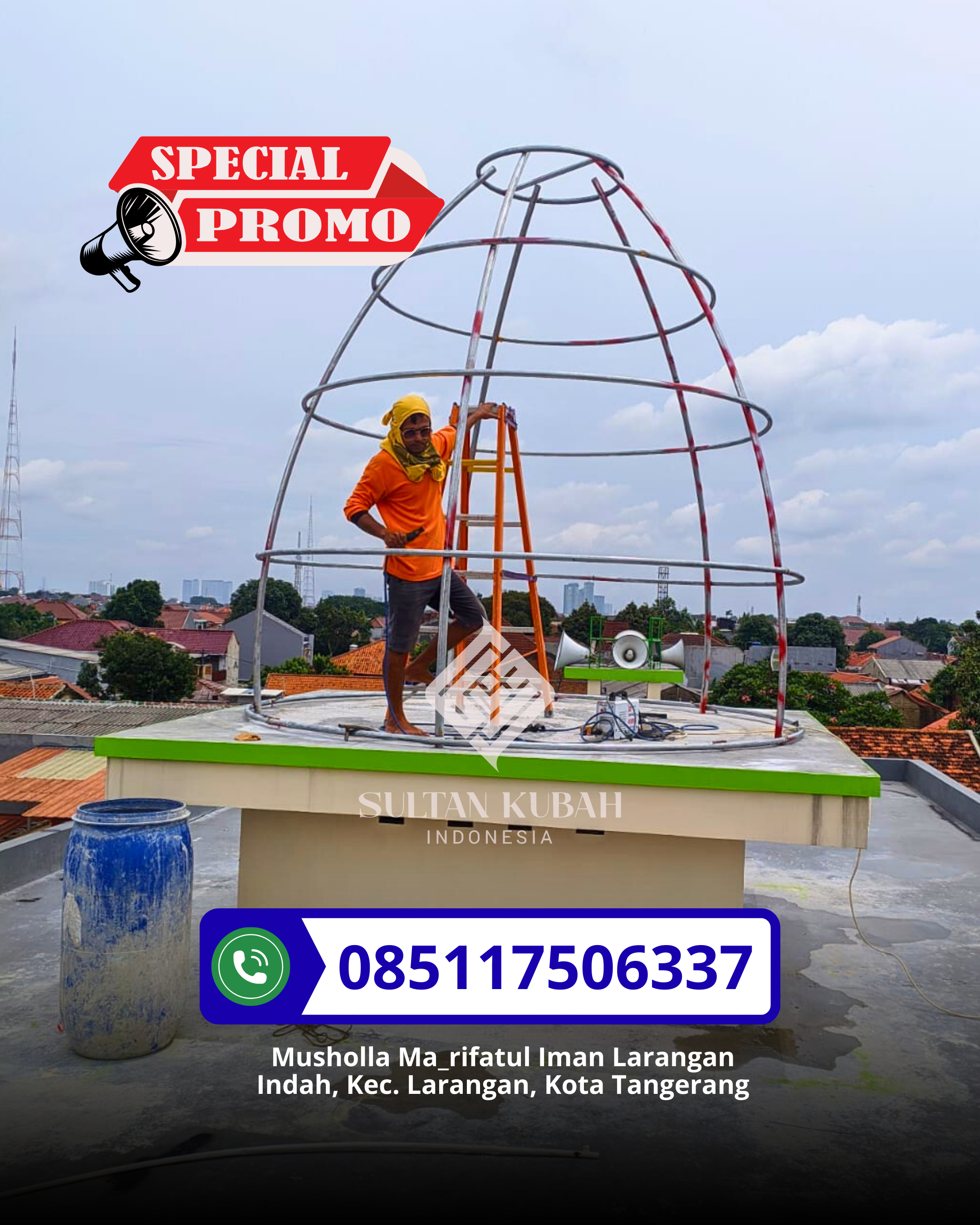 KUBAH MASJID GALVALUM DESAIN ELEGAN DI KEC. NABIRE, KAB. NABIRE, PAPUA (WA: 085117506337)