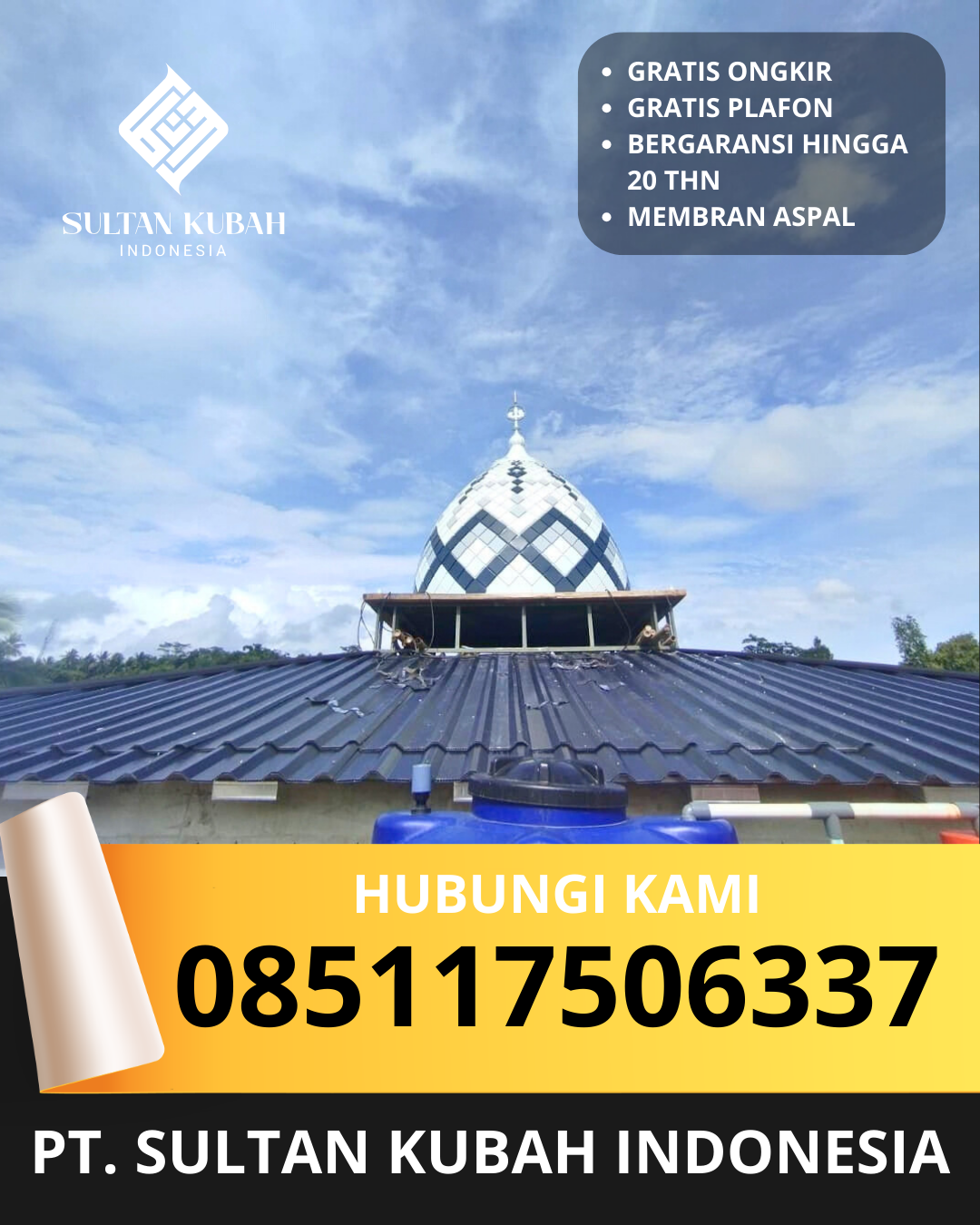 SPESIALIS KUBAH MASJID GARANSI RESMI DI KEC. KOTA MERAUKE TANAH MIRING, KAB. MERAUKE, PAPUA SELATAN (WA: 085117506337)