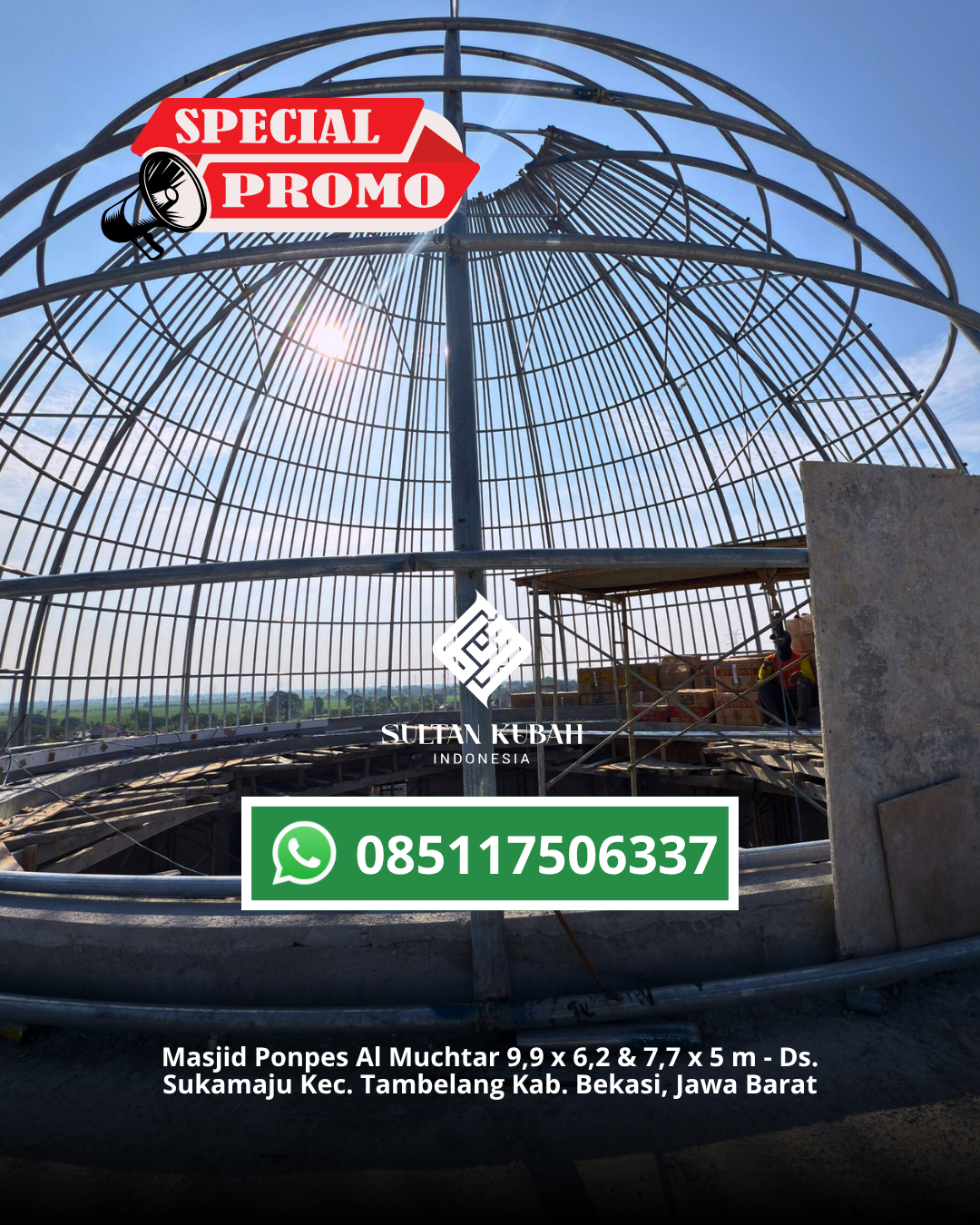 KUBAH MASJID GALVALUM DESAIN ELEGAN DI KEC. CIKEUSAL BARAT, KAB. SERANG (WA: 085117506337)