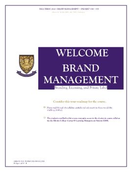 FSH MKT 3300 Brand Management