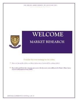 FSH / MKT 3810 Market Research 