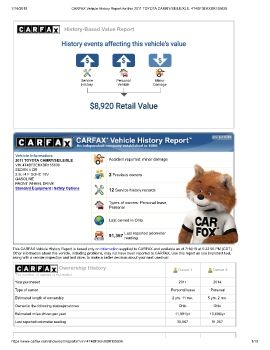 CARFAX Vehicle History Report for this 2011 TOYOTA CAMRY_SE_LE_XLE_ 4T4BF3EKXBR155638