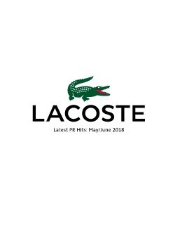 LACOSTE FOOTWEAR PRESS BOOK SS18 CANADA