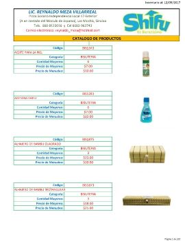 Catalogo de productos SHIFU Los Mochis