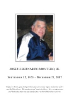 Joe Montero Memorial Program