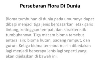 Persebaran Flora Di Dunia