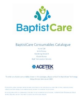 BaptistCare - Acetek Catalogue Ver 1.3 - DRAFT